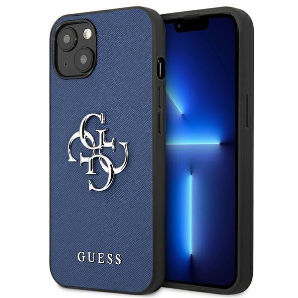 Guess Saffiano Metall Logo Skal iPhone 13 mini - Blå | 2353 | AlltMobil