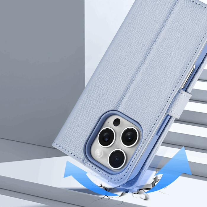 Dux Ducis - Dux Ducis iPhone 16 Pro Max Plånboksfodral Lawa Läder - Blå