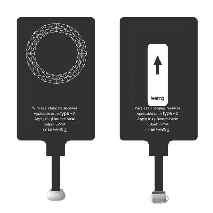 Choetech - Choetech Trådlös Adapter Qi - USB-C - Svart