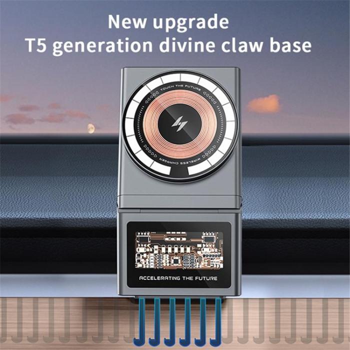 OEM - Magnetisk Trådlös Laddare 15W för Tesla Model 3/Y A7 - Transparent