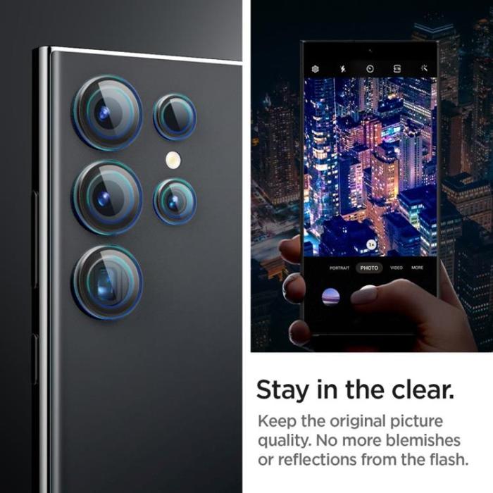 Spigen - [2-Pack] Spigen Galaxy S24 Ultra Kameralinsskydd Härdat glas EZ-Fit