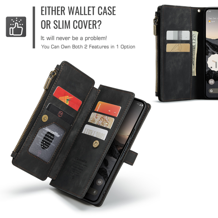 Caseme - CASEME Google Pixel 10 Pro/10 Plånboksfodral Zipper C30 - Svart