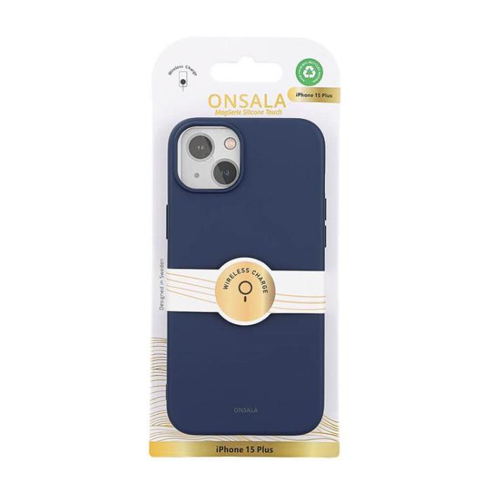Onsala - Onsala iPhone 15 Plus Mobilskal MagSafe Silikon - Mörkblå