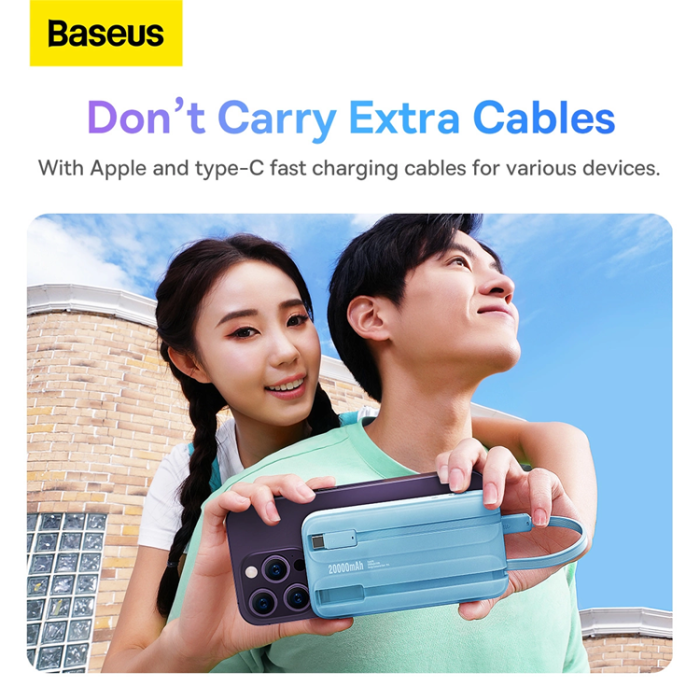 BASEUS - Baseus Powerbank med display 20000mAh 22.5W Comet Series - Blå