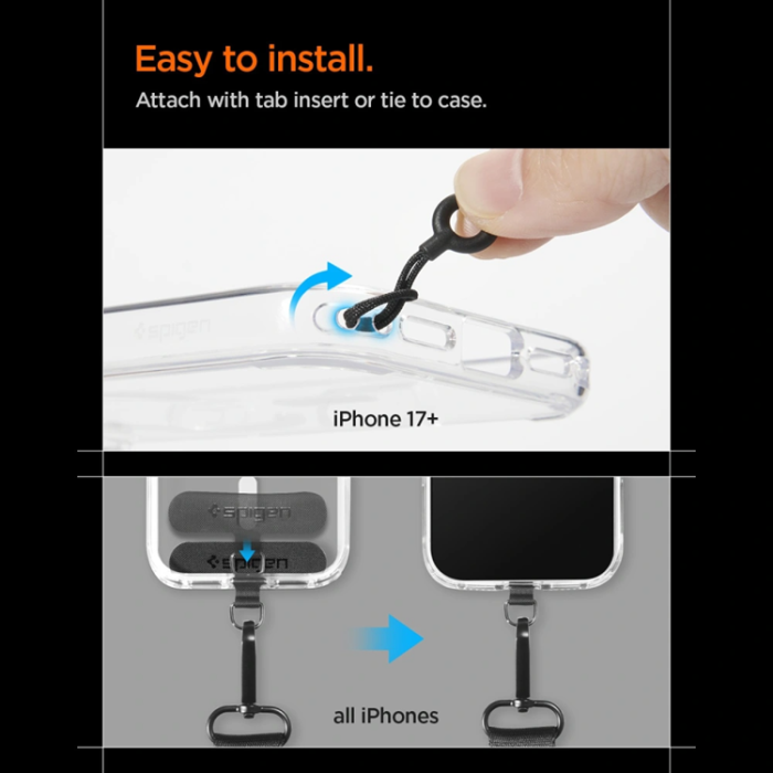 Spigen - Spigen Universal Mobilrem Crossbody Lanyard DA30M - Svart