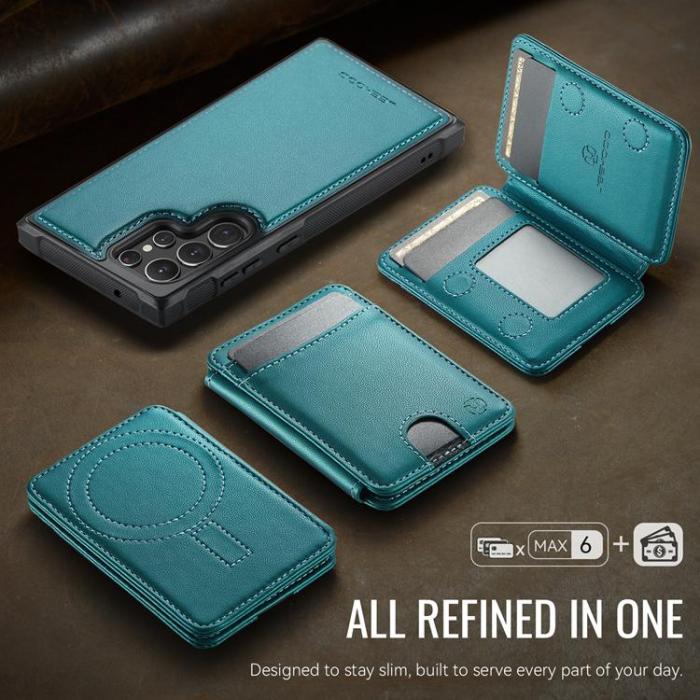 OEM - JEEHOOD Samsung Galaxy S22 Ultra 5G Fodral KonstLäder - Blå