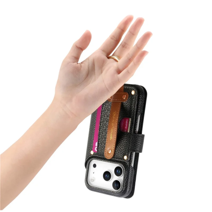 A-One Brand - iPhone 17 Pro Plånboksfodral RFID Blocking Zipper - Svart