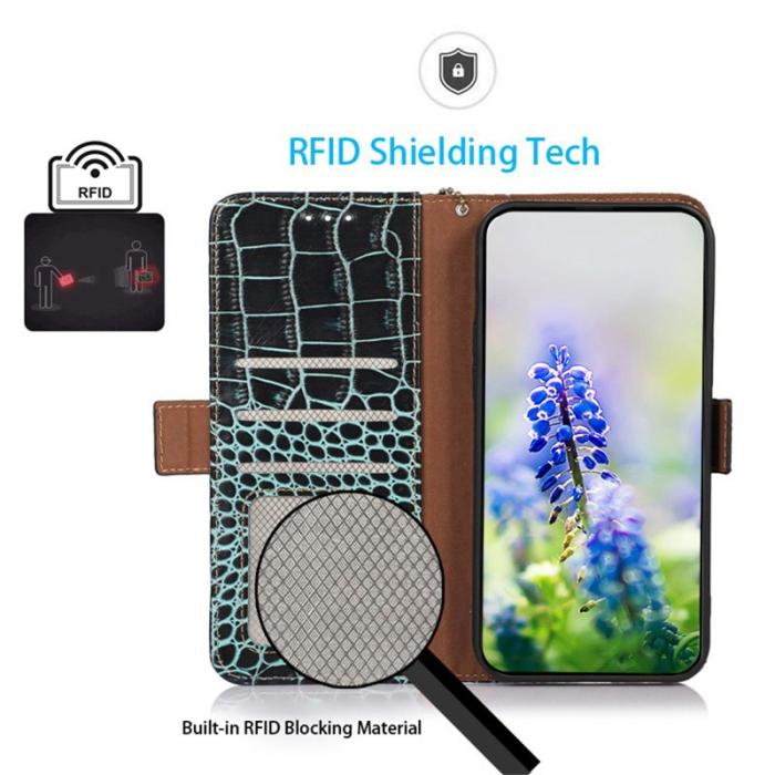 OEM - Samsung Galaxy S26 Ultra Fodral RFID Skydd Äkta Läder - Grön