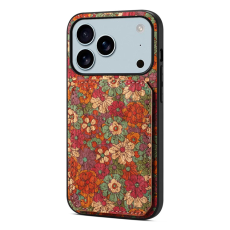 A-One Brand - iPhone 17 Pro Mobilskal Korthållare Blommor - Sommar / Röd