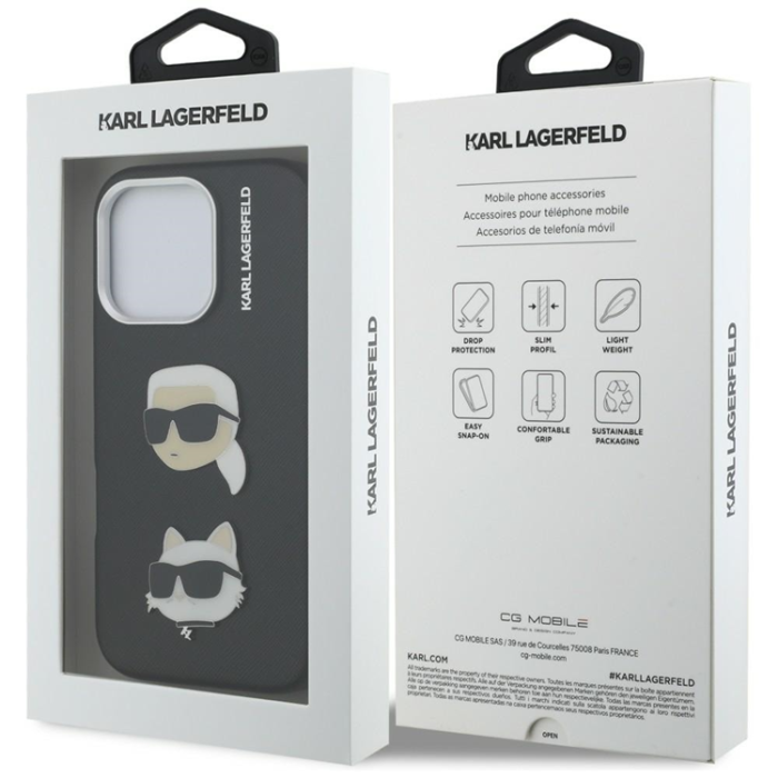 KARL LAGERFELD - Karl Lagerfeld Mobilskal För iPhone 16 Pro Max FW Grained Karl&Choupette