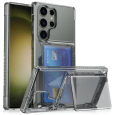 OEM - Mobilskal till Samsung Galaxy S26 Ultra Plast Med Kortfack St&auml;ll - Svart