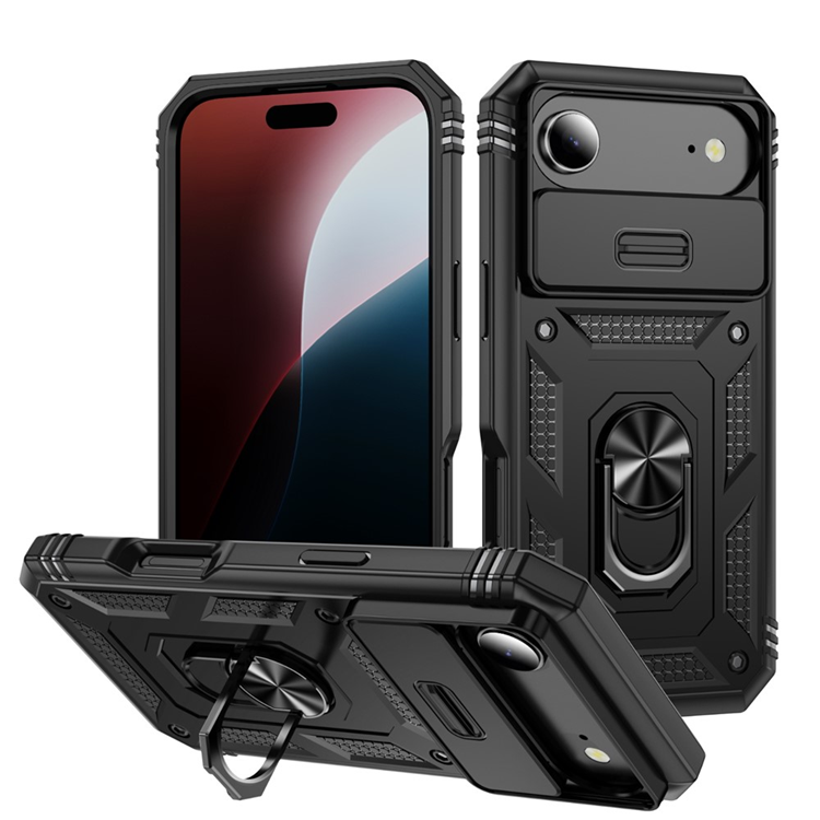 iPhone Air Mobilskal Slide Camshield Kickstand - Svart | 2353 | AlltMobil