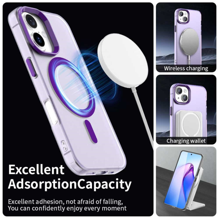 A-One Brand - iPhone 17 Mobilskal MagSafe Anti Drop Hybrid - Lila