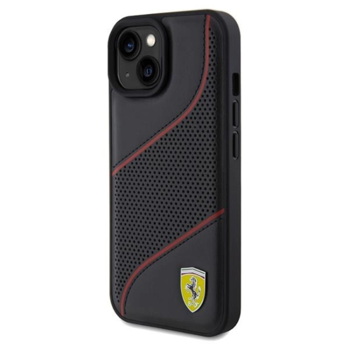 KARL LAGERFELD - Ferrari iPhone 15/14/13 Mobilskal Perforated Waves Metal Logo