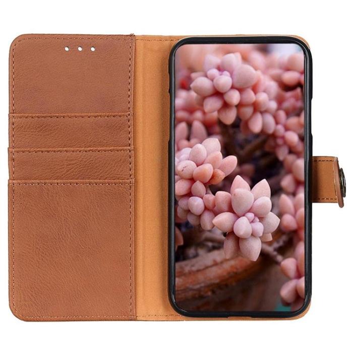 KHAZNEH - KHAZNEH Nothing Phone 1 Plånboksfodral Folio Flip - Brun