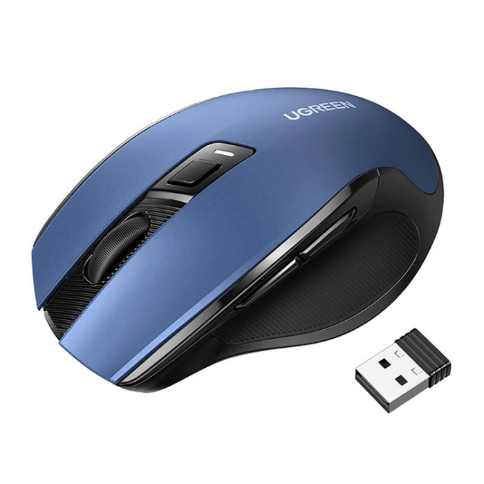 Ugreen - Ugreen Optisk Trådlös USB-Mus 2.4GHz 4000 DPI MU006 - Blå