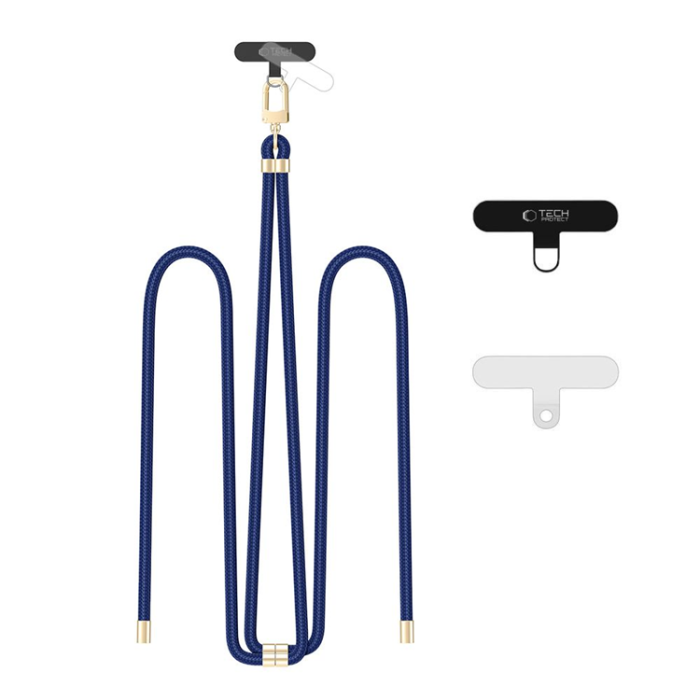 Tech-Protect - Tech-Protect Mobilrem Crossbody C7S - Marinblå/Guld