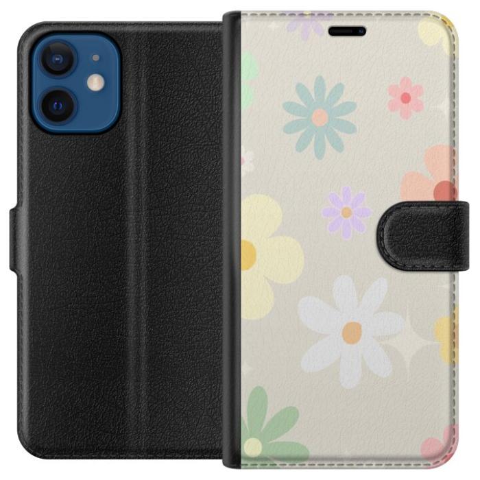iSecrets - Plånboksfodral till Apple iPhone 12 mini med fejdande blommor