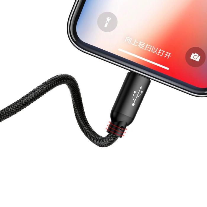 BASEUS - Baseus 3In1 USB-C & Lightning & Micro-Usb Kabel 1.2m Svart