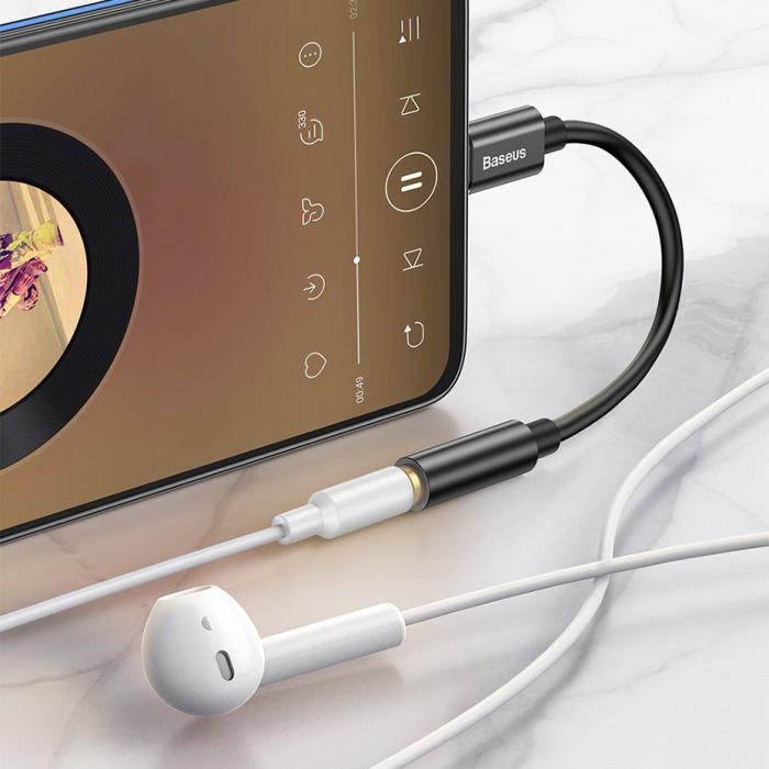 BASEUS - Baseus Adapter USB-C To Jack 3.5Mm Svart