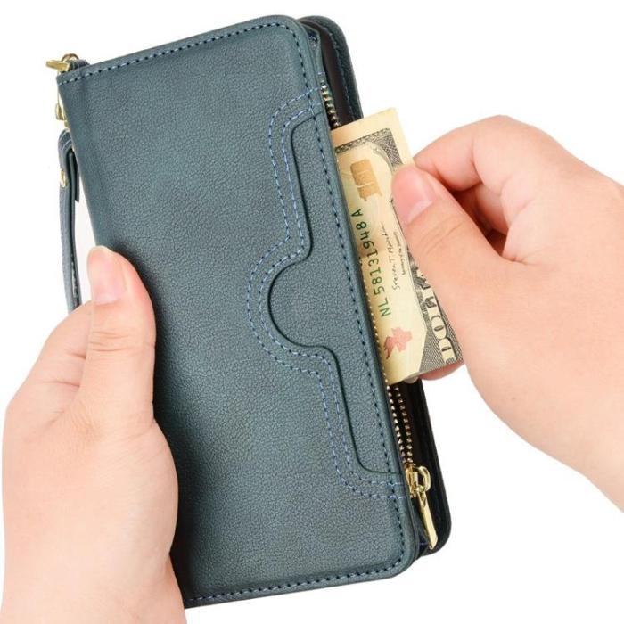 A-One Brand - Galaxy Z Fold 4 Plånboksfodral Zipper Magnetic - Grön