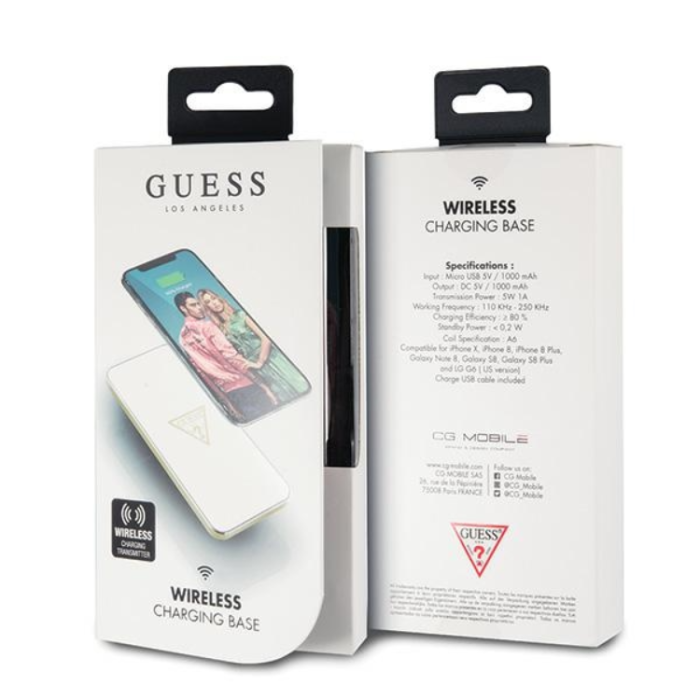 Guess - Guess Trådlös laddare Triangle Logio - Vit