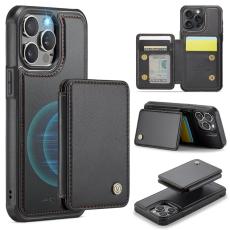 JEEHOOD - JEEHOOD J05 Mobilskal till iPhone 13 Pro Max L&auml;der med Magnetficka - Svart