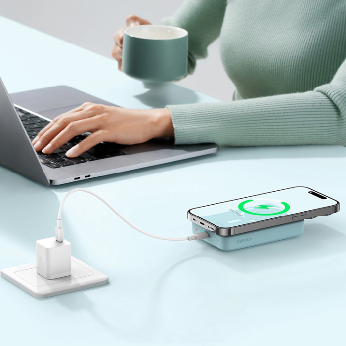 BASEUS - Baseus Mini Magnetisk Trådlös Powerbank 10000mAh 30W - Blå