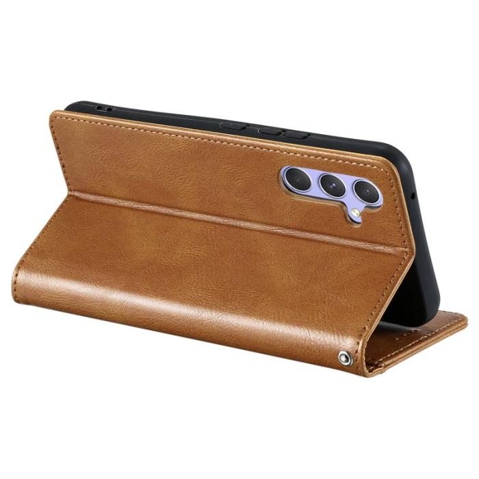 OEM - Samsung Galaxy A37 Plånboksfodral Konstläder Anti-Fall - Brun