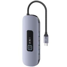 USAMS - USAMS 8in1 Hubb 100W 3xUSB-A USB-C, HDMI, TF, SD, RJ45