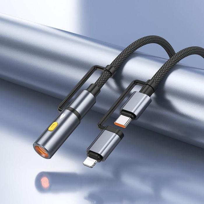 Hoco - Hoco USB-C/Lightning Till USB-C, Cigarettändare 60W 3A Kabel 1.2m U138 - Svart