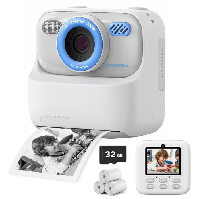OEM - Barn Digitalkamera HD 1080P Med Skrivare P79 - Vit