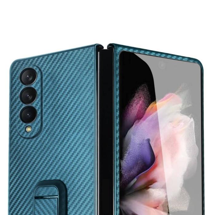 OEM - Carbon FIber Mobilskal till Samsung Galaxy Z Fold 3 - Grön