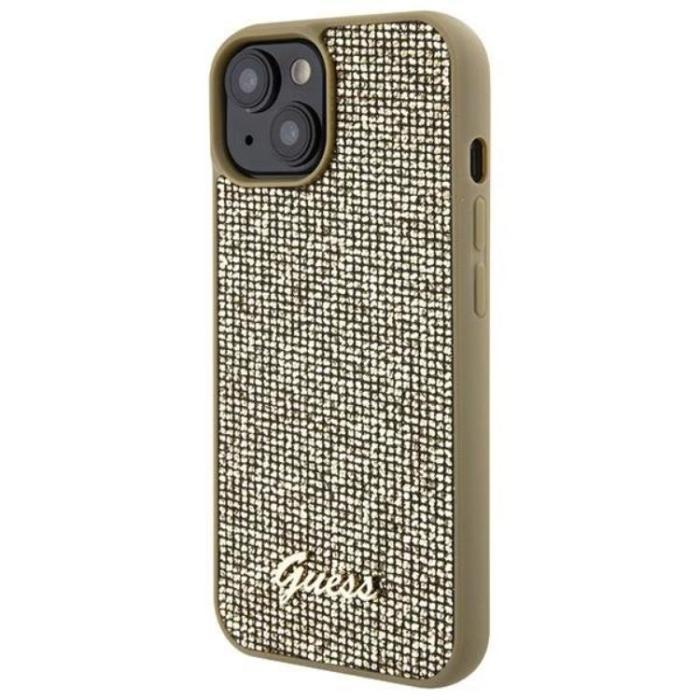 Guess - Guess iPhone 15 Mobilskal Disco Metal Script - Guld