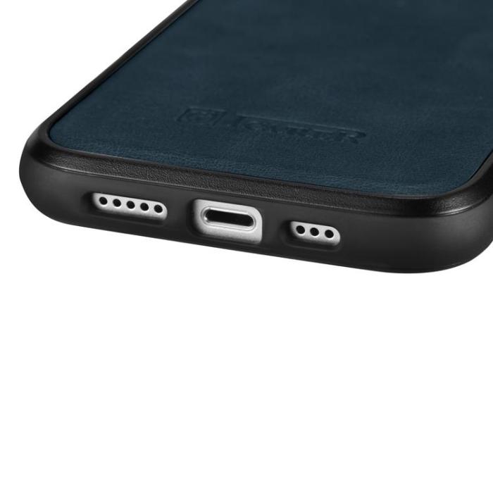 ICARER - iCarer iPhone 14 Pro Max Skal Magsafe Äkta Läder - Blå