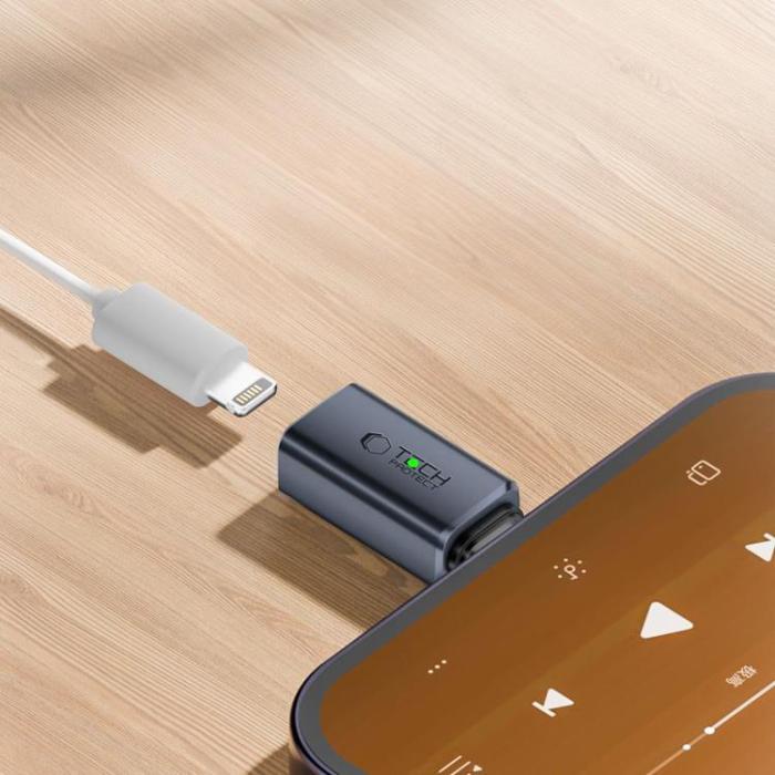 Tech-Protect - Tech-Protect Audio Adapter Ultraboost Type-C Till Lightning - Grå