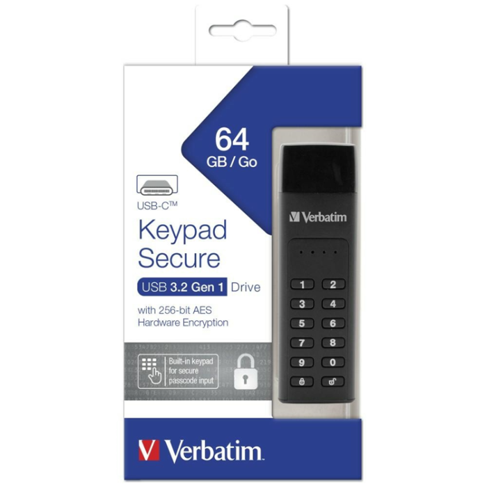 Verbatim - Verbatim Extern Hårddisk med Tangentbordssäker USB-C 3.1 Gen 1 64 GB