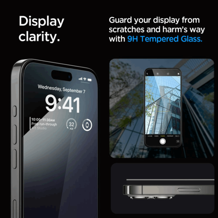 Spigen - [2-Pack] Spigen iPhone 15 Pro Max Härdat Glas Skärmskydd 'EZ' Fit
