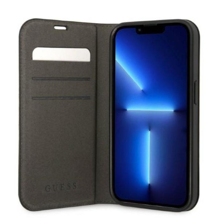 Guess - GUESS iPhone 14 Pro Max Plånboksfodral 4G Vintage Gold Logo - Svart