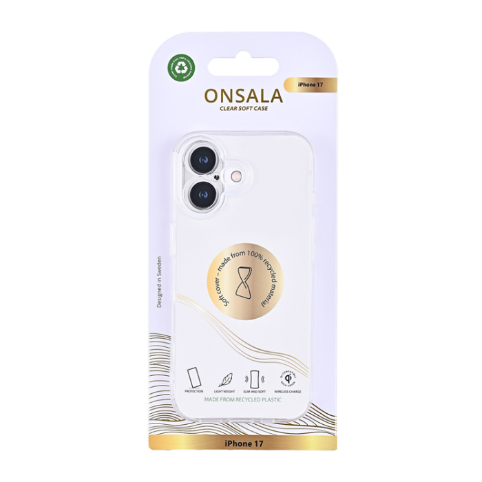 Onsala - ONSALA iPhone 17 Mobilskal Återvunnen TPU - Transparent