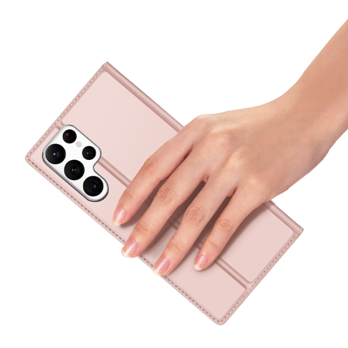 Dux Ducis - Dux Ducis Galaxy S23 Ultra Plånboksfodral Skin Series - Rosa Guld