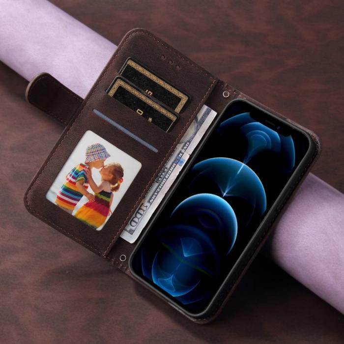 OEM - Samsung Galaxy A57 Plånboksfodral Konstläder Stöd med Rem - Brun