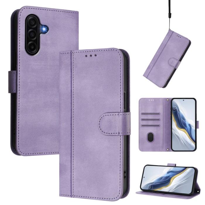 OEM - Samsung Galaxy A57 Plånboksfodral Konstläder Retro Textur - Lila