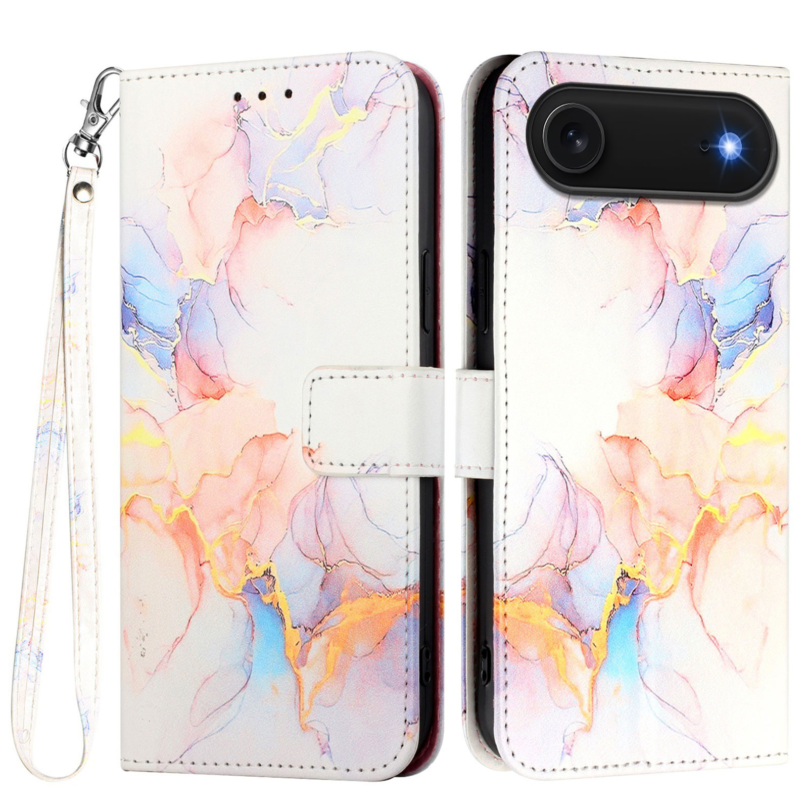 iPhone Air Plånboksfodral Marble Pattern Med Rem LS004 | 2353 | AlltMobil