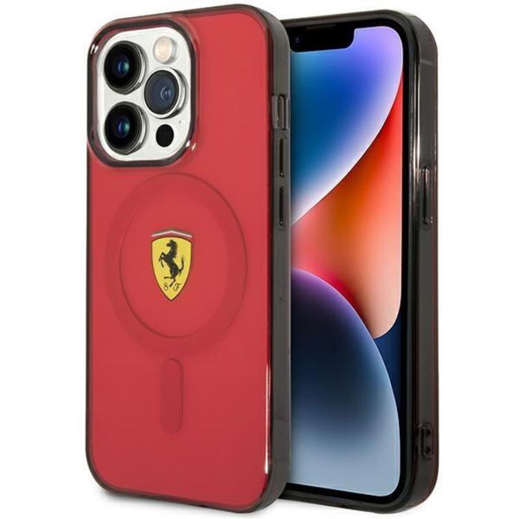 Ferrari Mobilskal till iPhone 14 Pro Magsafe Translucent - Röd