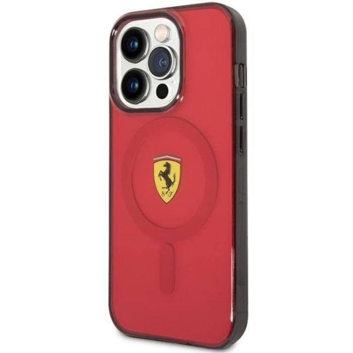 Ferrari - Ferrari iPhone 14 Pro Mobilskal Magsafe Translucent - Röd