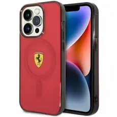 Ferrari - Ferrari Mobilskal till iPhone 14 Pro Magsafe Translucent - R&ouml;d