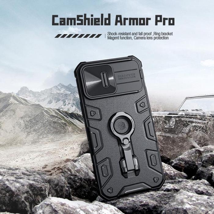 Nillkin - Nillkin iPhone 14 Pro Max Skal Ringhållare Armor Pro - Svart