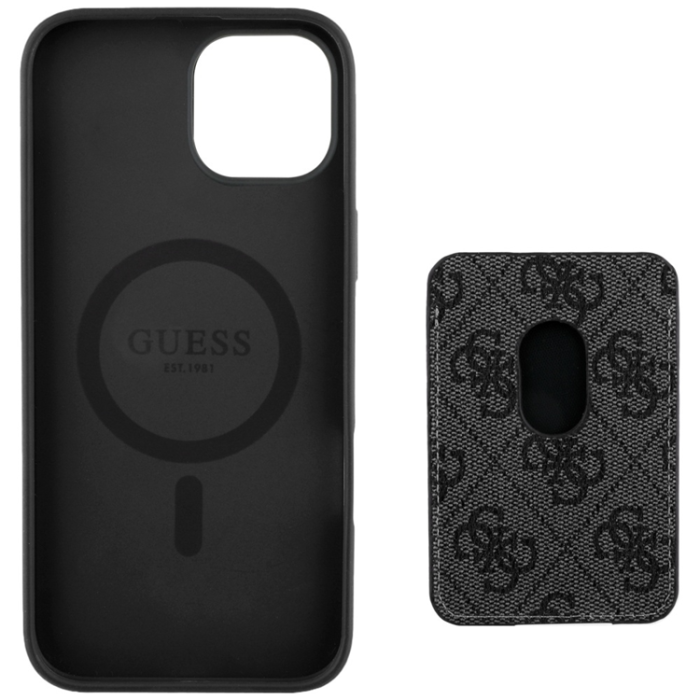 Guess - Guess iPhone 15 Mobilskal Magsafe Korthållare Stripes