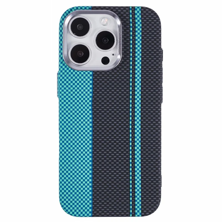 Mobilskal till iPhone 16 Pro Max Magsafe Kevlar Aramid Fiber - Blå/Svart | 2353 | AlltMobil